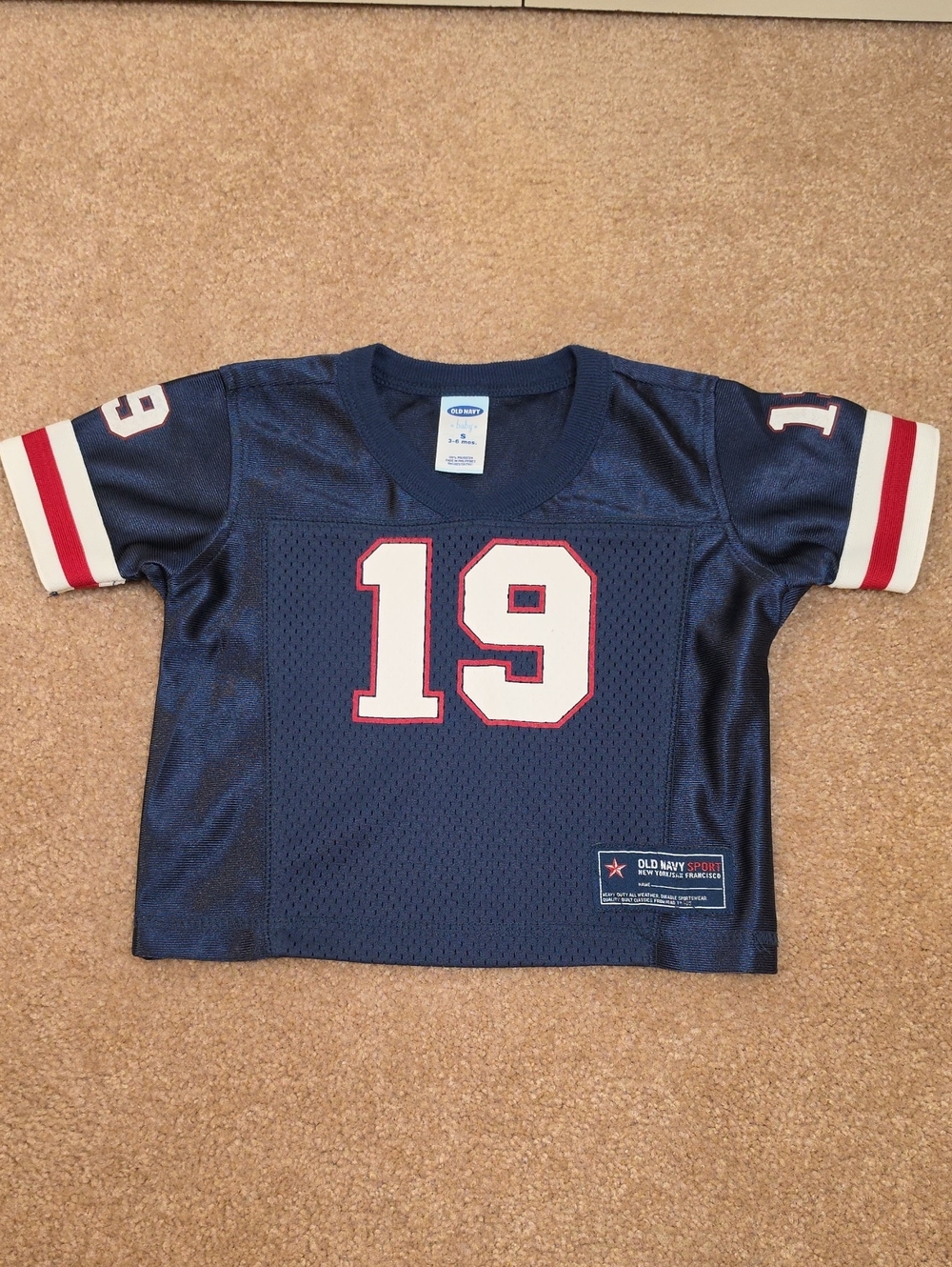 Old Navy Navy & White Kids' Football Jersey with Red Trim